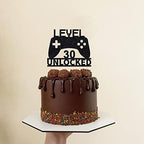 Level 30 Unlocked Cake Topper 30th Birthday Cake Topper Video Game Controller Theme Cake Decorations Party Supplies