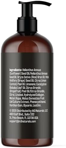 Firming Body Massage Oil with Collagen & Stem Cell – Helps Smooth the Appearance of Cellulite & Improve Skin Texture – Refreshing Aromatherapy Body Oil for Legs & Full Body – 8 Fl Oz by M3