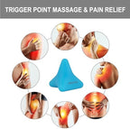 Manual Trigger Point Massage Tool. Small Massager Ball for Deep Tissue Myofascial Release Physical Therapy Foot Plantar Fasciitis Pain Relief Muscle Knot Psoas Hip Flexor Iliacus Release 3×2.6″(Blue)