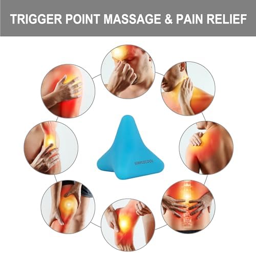 Manual Trigger Point Massage Tool. Small Massager Ball for Deep Tissue Myofascial Release Physical Therapy Foot Plantar Fasciitis Pain Relief Muscle Knot Psoas Hip Flexor Iliacus Release 3×2.6″(Blue)