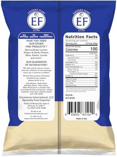 Eastern Feast - Besan, Fine Gram Flour, 4 LBS (1.81 kg) | Made with 100% Pure Chana Dal (Yellow Split Chickpea) | Gluten-Free, All-Natural, Non-GMO