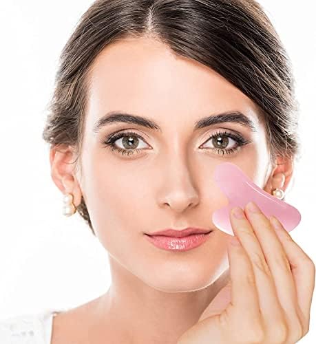 Mina Heal Rose Quartz Gua Sha Facial Massage Stone Excellent Skincare Tool
