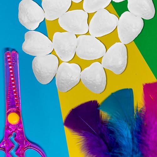 HOOTNEE 20pcs DIY Foam Strawberry Models for Painting and Crafting White Foam Fruit Shapes for Decoration and Creative Handicrafts