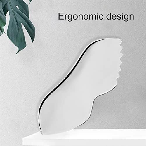 Stainless Steel Gua Sha for Skin Care Scraping Massage Tool with Comb Teeth | Massage, Used for Face, Neck, and Around Lips with Travel Pouch