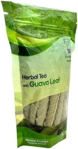 Guava Leaves, Quiere Te, 1.76 Oz (50 Grams), Up to 20 Cups, Dried Whole Leaves, Psidium Guajava, Guava Herbal Loose Leaf Tea, Resealable Bag, Product From Mexico, 100% Natural