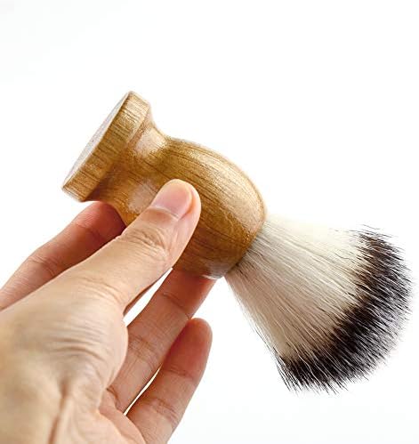 Anbbas 3IN1 Shaving Brush Set, with Synthetic Badger Hair Wood Handle,Stainless Steel Stand and Bowl,Perfect for Men Traditional Wet Shave