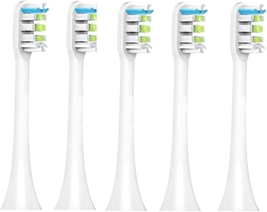 Compatible for Xiaomi SOOCAS Brush Head X3 X5 X3U X1 V1 V2 SOOCARE Replacement Head Bristle Sonic Electric Nozzles with Anti-dust Cap Clean(5pcs White)