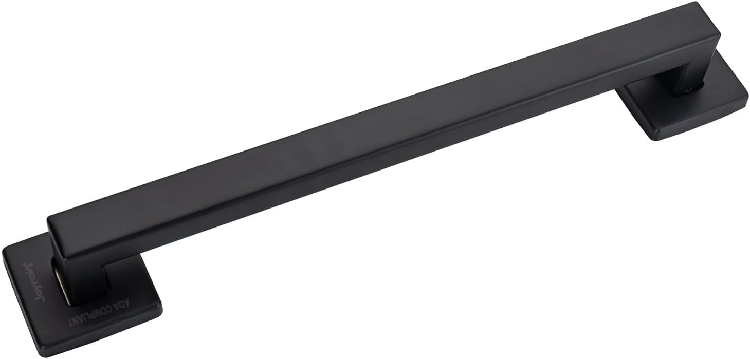 Joyrain ADA Square Grab Bar 16/24/32 Inch - 500lb Capacity Safety Rail for Elderly, Non-Slip Bathroom Handle (Matte Black, 32 inch)