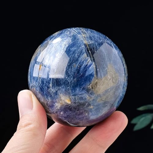 Blue Kyanite Crystal Sphere Stone Ball Polished Decoration Gemstone Home and Office,45-50mm