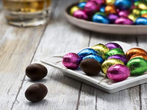 Madelaine Chocolates Easter Eggs (1/2 LB) Solid Premium Dark Chocolate Eggs Foiled In Assorted Solid Jewel-tone Colors - Traditional Easter Basket Mainstays (1/2 LB)