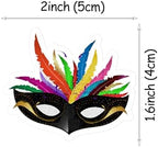 50 PCS Edible Masquerade Masks Cupcake Toppers Wafer Paper Mardi Gras Cupcake Picks Edible Masquerade Masks Party Decorations for Mardi Gras Mask Theme Bachelorette Party Decoration Supplies