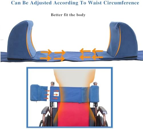 Wheelchair Lateral Support Cushion, Wheelchair Back Support Cushion for Positioning, Lateral Foam Wedge Cushion for The Elderly (Blue)(Waist Rest)