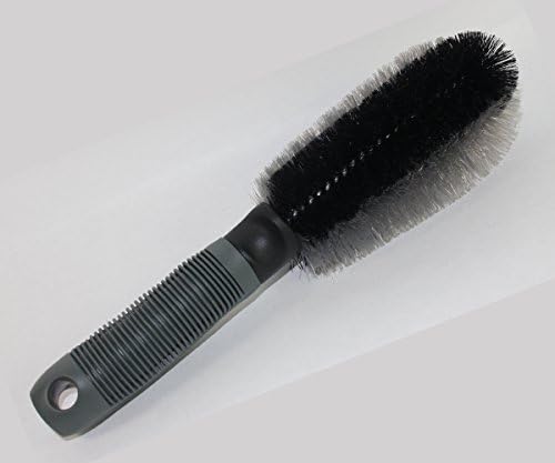 HI-TECH Wheel Spoke Brush for Motorcycles and Cars – Double Loop Bristles – 10” w/Soft Grip Handle