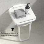 Foldable Shower Seat, Compact Small Shower Stool for inside Shower, Wall-Mount Fold-Up Bath Stool Chair, Space Saving Mounted Shower Chair, 440Lbs Capacity, for Seniors, Elderly And Disabled,Wh