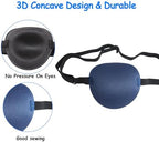6pcs Eye Patches,Comfortable Adjustable Medical Eyepatch for Right or Left,Soft Lazy Eye Path for Pirate Costume Black,Blue,Red,Brown,Gray