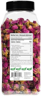 Byait Freeze Dried Rose Buds 5 Oz, Approx. 320 Whole Buds, Natural Edible Culinary Grade, Caffeine-Free Herbal Rose Flower Tea, Great for Beverages, Baking, Crafting, and Soap Making