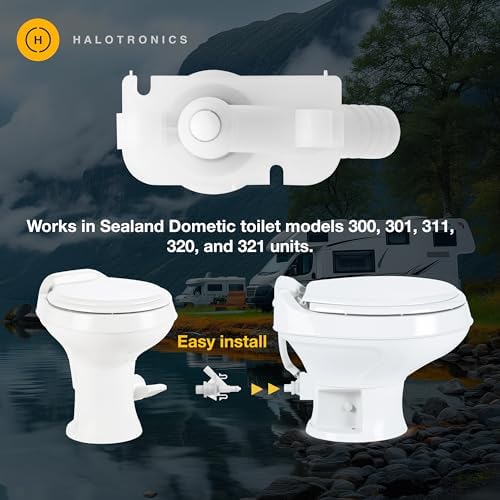 Halotronics Upgraded RV Water Valve Replacement Kit for Pedal-Flush Toilets, Compatible with Sealand Dometic 300, 301, 310, 311, 320, 321 (385311641) - Hardware Included, 2024 Model