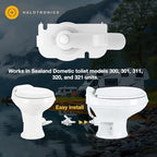 Halotronics Upgraded RV Water Valve Replacement Kit for Pedal-Flush Toilets, Compatible with Sealand Dometic 300, 301, 310, 311, 320, 321 (385311641) - Hardware Included, 2024 Model