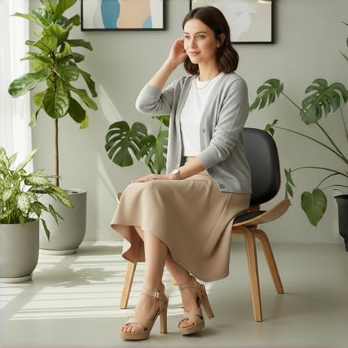 Platform High Heels for Women Strappy Chunky Heels Sandals for Women Open Toe Block Heeled Sandals with Ankle Strap Summer Dress Shoes