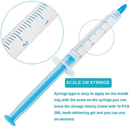 Professional Teeth Whitening Gel 10 PCS 3ML Sensitive Tooth Whitener Gel Syringes Refills 35% CP Bleaching Gel for Teeth Whitening Light
