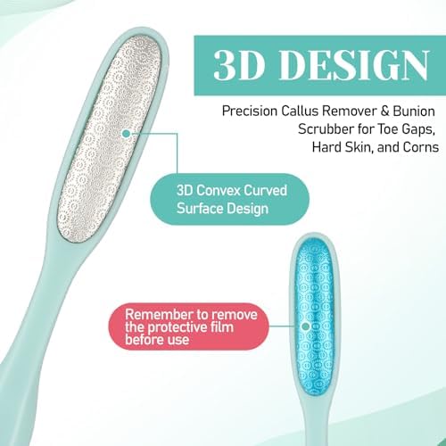 2Pcs Mini Foot File Precision Callus Remover Foot Files Callus Remover Bunion Scrubber Smooth Feet Heel Scraper for Toe Gaps Hard Skin Pedicures Hands in Shower Cracked Feet