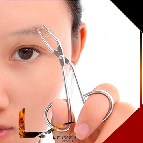 1Pcs Silver Professional Stainless Steel Scissor Handle Tweezers Shape Tool 'Eyebrow Beauty Nose Hair Clip Tweezer Remover Brow Trimmer For Women Girl for Educational Use