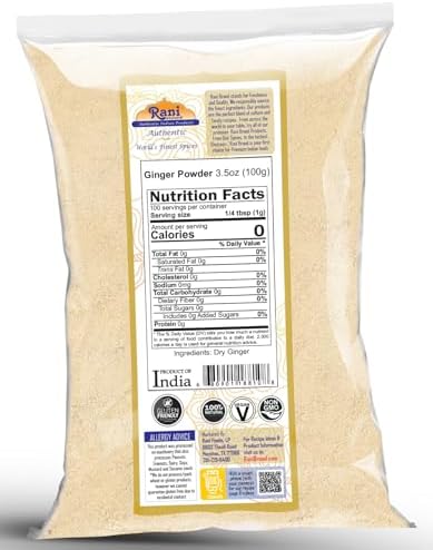Rani Ginger (Adarak) Powder Ground, Spice 3.5oz (100g) ~ All Natural | Vegan | Gluten Friendly | NON-GMO | Kosher | Indian Origin