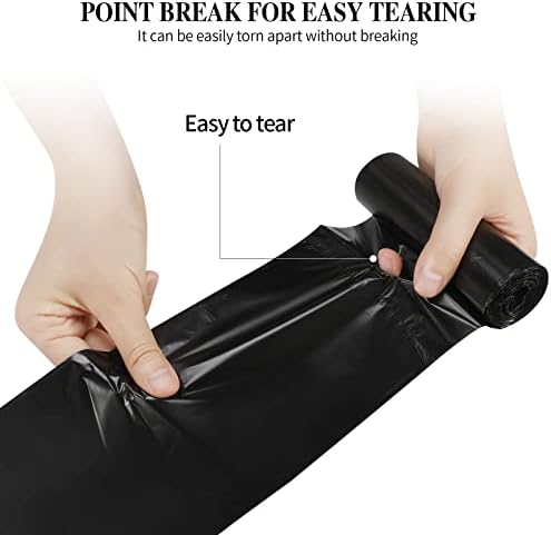 5 Rolls Small Trash Garbage Bags, 4 Gallon Strong Thin Material Disposable Kitchen Garbage Bags, Durable Plastic Trash Bags for Office Home Bedroom Garden Waste Bin, 200 Counts (Black)