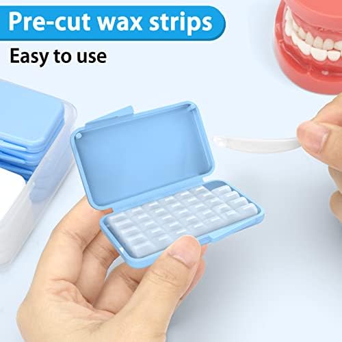 Pre-Cut Orthodontic Wax for Braces & Aligners – Strong Hold Dental Wax for Gum & Cheek Relief, Food-Grade Wax with Aloe Vera & Vitamin E, 350+ Dots with Travel Cases & Applicators, FSA HSA Eligible