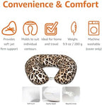 Travel Pillow Classic Leopard Print Cozy Soft Microfiber Memory Foam Neck Pillow Head Support Soft Pillow for Sleeping Rest Airplane Car Home Use