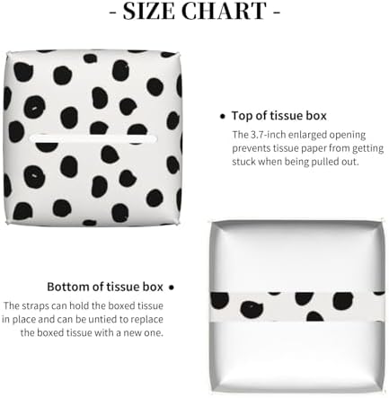 Tissue Box Cover Animal Print Dots Black White Dalmatian Tissue Box Holder Tissue Box Cover Square Decorative Bathroom, Bedroom Or Office