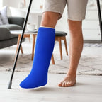Shyyween 4 Pcs Leg Cast Cover Medium Short Cast Sock Cover Below the Knee Leg Sleeve for Foot Men Women Plaster Stocking Protective (Blue, Red, White, Black)