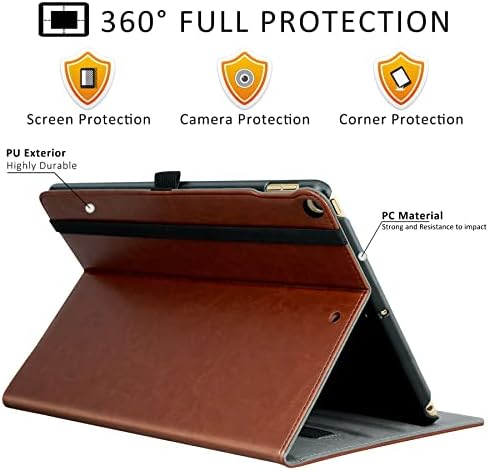 Ztotop Case for iPad Air 3rd Generation 2019/iPad Pro 10.5 Inch 2017, Premium PU Leather Business Folding Stand Folio Cover for iPad Air 3 Gen, Brown