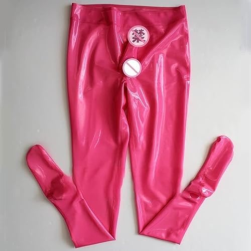 Latex Sexy Leggings Rubber Pants Latex Trousers Sheath,White,L