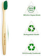 Virgin Forest Bamboo Toothbrush, Biodegradable Toothbrush, Eco Friendly Natural Wooden Toothbrushes, Vegan Organic Bamboo Charcoal Tooth Brush for Sensitive Gums Medium Bristle Set of 8 Color