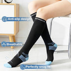 8 Pairs Compression Socks for Women Men Nurses L/XL(15-20mmhg) Easy on Knee High Compression Socks Providing Support