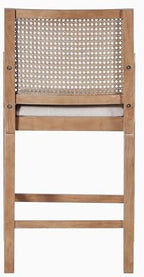 Merax Natural Rattan Counter Stools with Upholstered Cushion Set of 2, 26" Seat Height Counter Chairs with Solid Wood Frame & Handwoven Backrest, French Country Barstools for Kitchen Island, Natural