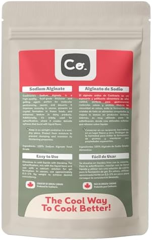 Coolinario Sodium Alginate Powder (2 Oz) Premium Thickener & Gelling Agent for Sauces, Desserts & Molecular Gastronomy | Ideal for Spherification & Texture Enhancement | Food Grade