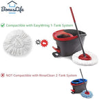BonusLife 3-Pack Mop Head for O-Ceda EasyWrin Spin Mop Refill 1-Tank System Only Easy Cleaning Microfiber Replacement
