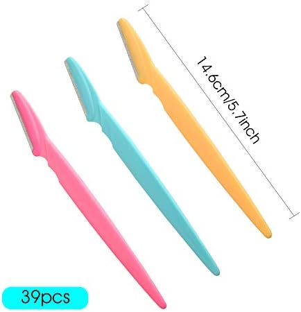 FEPITO 39 Pcs Eyebrow Razor Shaper Shavers Trimmers for Women and Men Face Hair Removers Multipurpose Exfoliating Face Razor