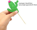 Honbay 24PCS Cactus Cake Cupcake Toppers Food Fruit Picks Hawaiian Cacti Themed Party Supplies