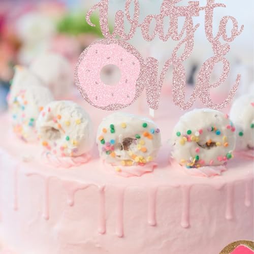 Doughnut 1/2 Way to One Cake Topper half birthday decoration baby boys girls 6 month birthday party supplies