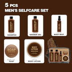 Gifts for Men 6pcs Sandalwood Gift Set Travel Size Toiletry with Shampoo, Shower Gel, Soap, Body Lotion, Mens Gifts Birthday Anniversary Gift Sets for Men, Christmas Self Care Fathers Day Gift