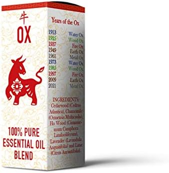 Mystix London | Ox - Chinese Zodiac Essential Oil Blend 10ml - for Diffusers, Aromatherapy & Massage Blends | Perfect as a Gift | Vegan, GMO Free