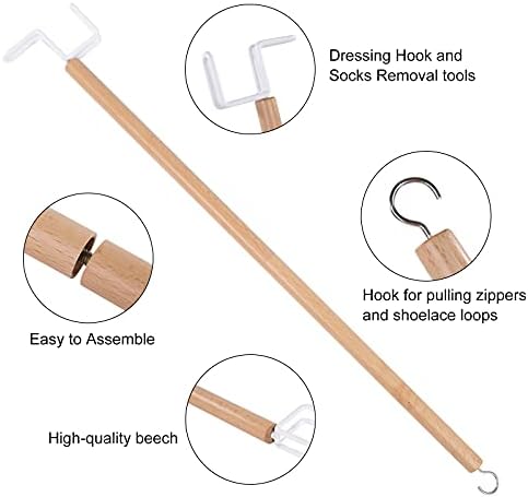 27" Dressing Stick, Sock Remover Tool, Independent Living Aid, Dressing Aids for Shoes, Socks, Shirts, and Pants