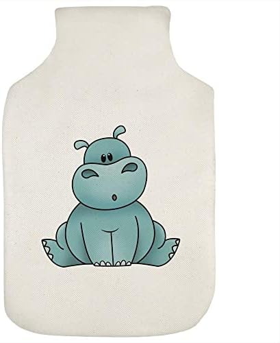 Azeeda 'Sitting Hippo' Hot Water Bottle Cover (HW00022498)