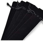 HORNO 20 PCS Velvet Drawstring Pen Pouch Sleeve Holder Single Pen Bag Case Pencil Bag(Black)