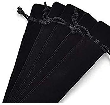 HORNO 20 PCS Velvet Drawstring Pen Pouch Sleeve Holder Single Pen Bag Case Pencil Bag(Black)