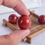 Red Obsidian Crystal Ball with Resin Stand Red Jasper Stone Sphere Gemstone Crystals Sphere Healing Ball Sculpture Figurine for Fengshui Divination Home Decoration Photography,0.8"(2cm)