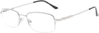 Eyekepper Half-Rim Protection Progressive Reading Glasses 3 Levels Multifocus Readers Men Women Bendable Memory Frame (Silver)